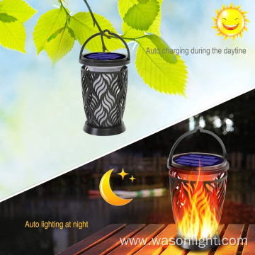 Outdoor Hanging Solar Lantern Flickering Flame Solar Torch Light Waterproof LED Flame Umbrella Light Landscape Decorative Light